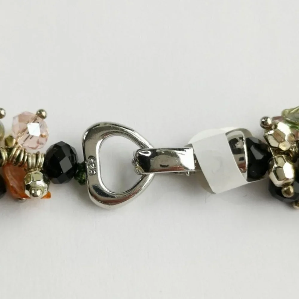 sold Keshi Pearl and crystal necklace in sterling silver ๐ - Picture 7 of 8